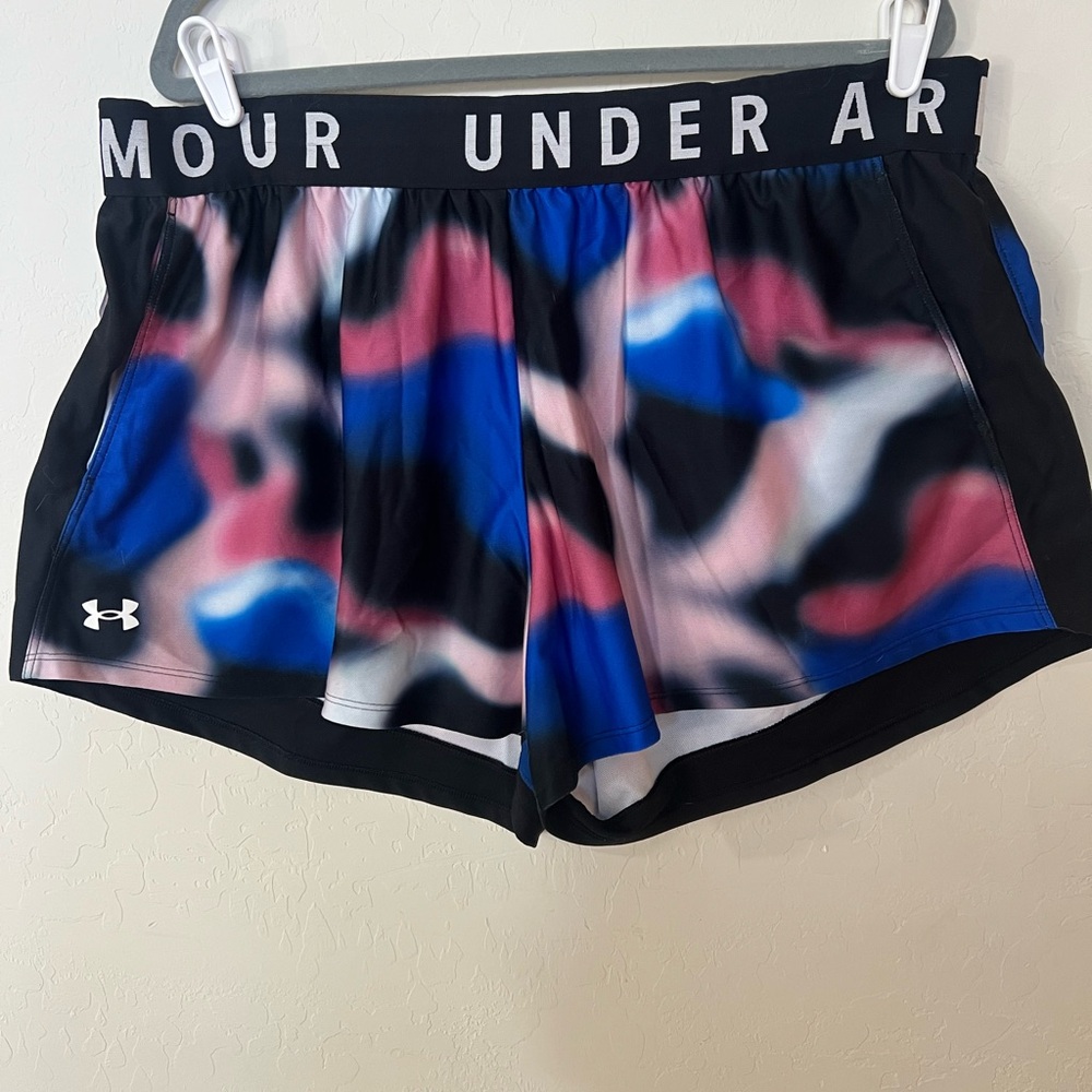 Under Armour Black and Blue Athletic Shorts Performance Fit